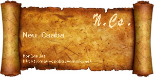 Neu Csaba névjegykártya